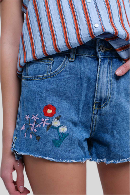 Short Denim Brodé